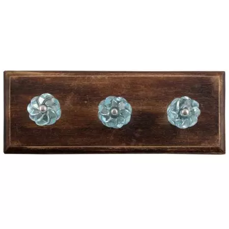Water Interior Cut Glass Wooden Hooks